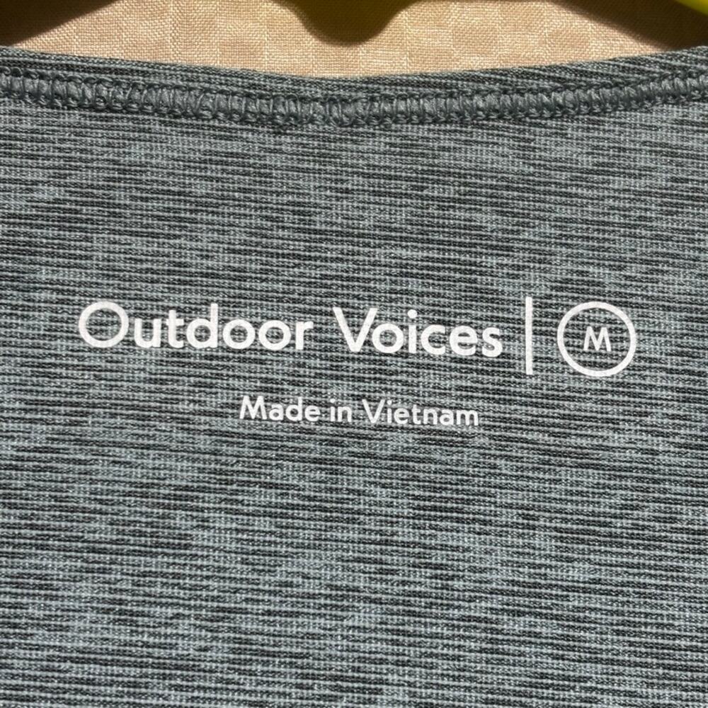 Outdoor Voices Womens Medium Crop Tank Top Teal Colorblock Athletic Activewear - Picture 3 of 7